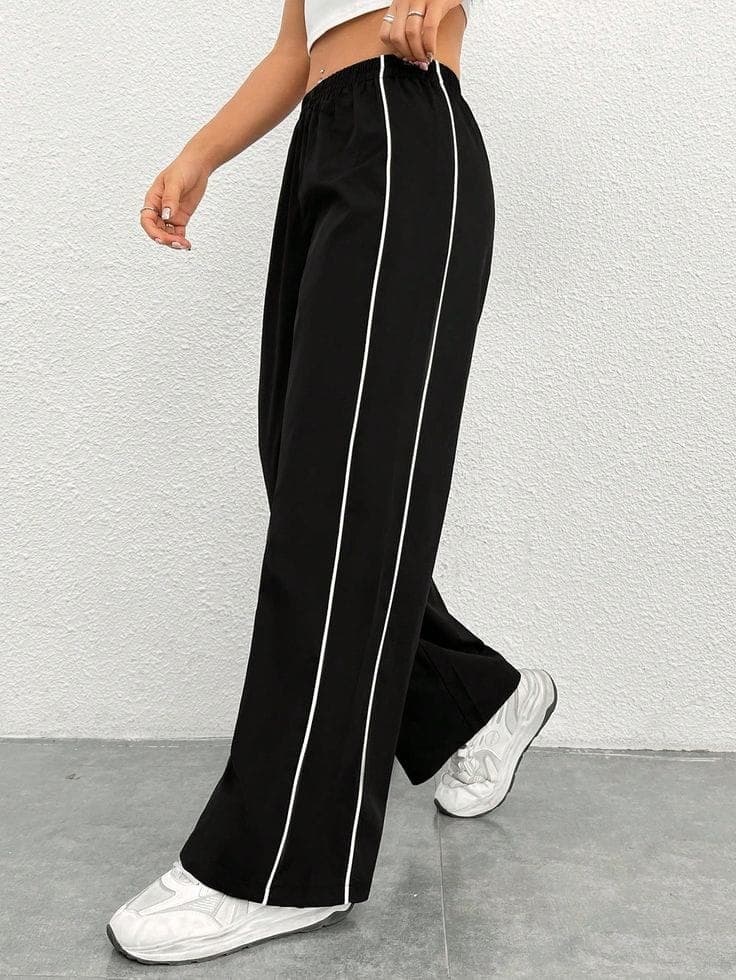 Dual Stripe Wide-Leg Streetwear Pant